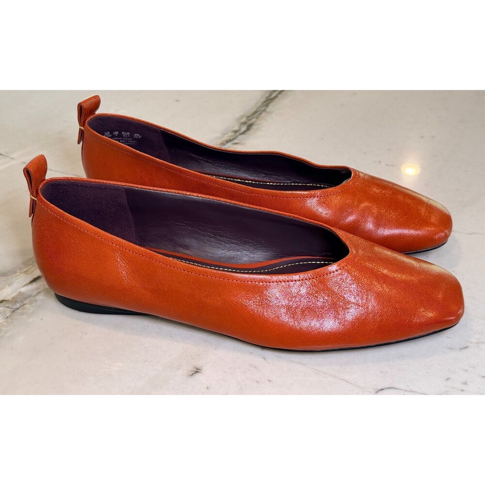 27 EDIT Naturalizer Carla Crinkle Premium Leather Square Toe Ballet Flats 9.5 W